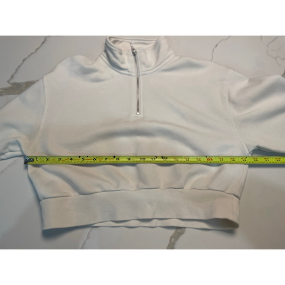TNA Airy Fleece Perfect Cropped Half Quarter Zip Crop Sweatshirt M - Picture 5 of 6